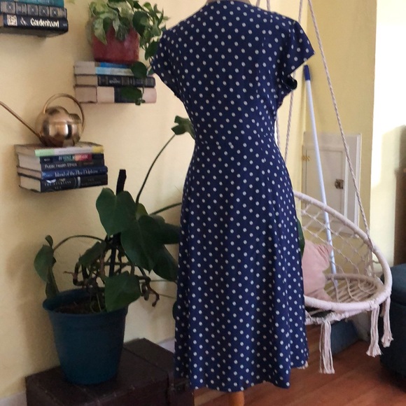 Blue silk J. Peterman dress - Picture 3 of 8